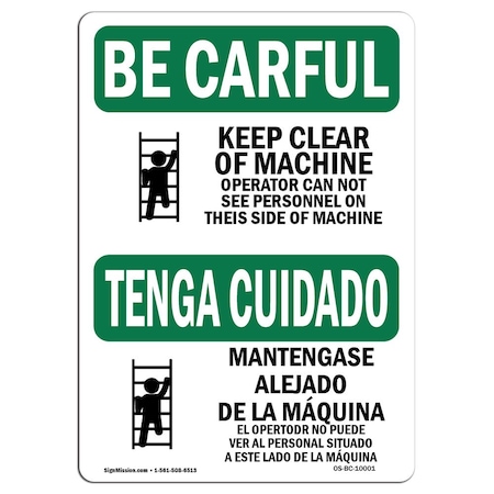 Signmission OSHA CAREFUL Sign, Always Face Ladder Bilingual, 10in X 7in Aluminum, 7" W, 10" L, Landscape OS-BC-A-710-L-10001